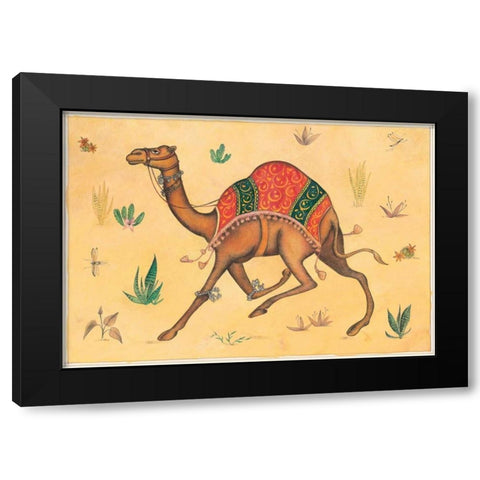 Camel-Indian Animals Black Modern Wood Framed Art Print by Gynn, Fran