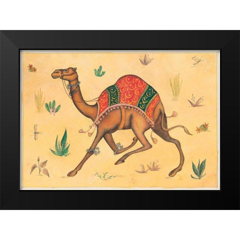 Camel-Indian Animals Black Modern Wood Framed Art Print by Gynn, Fran