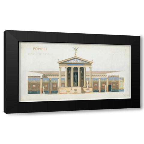 Temple of Venus, Pompeii Black Modern Wood Framed Art Print by Chabrol, Francois