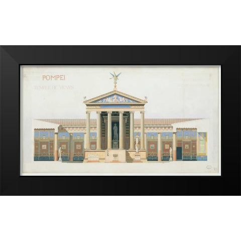 Temple of Venus, Pompeii Black Modern Wood Framed Art Print by Chabrol, Francois