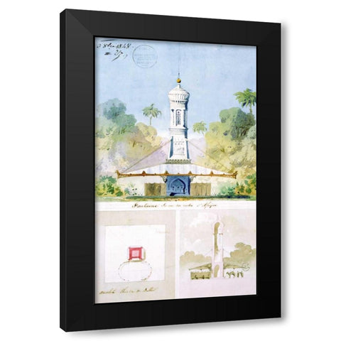 Fountain Black Modern Wood Framed Art Print by Ancelet, Gabrielle-August