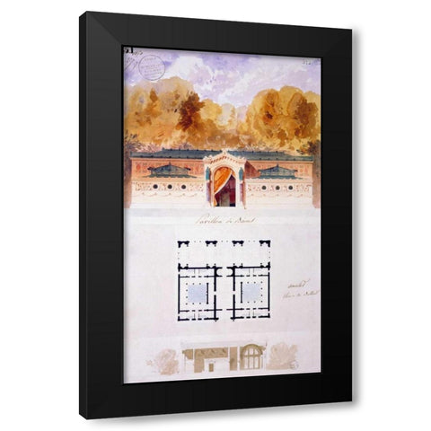 Bathing Pavilion Black Modern Wood Framed Art Print by Ancelet, Gabrielle-August