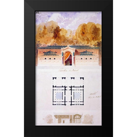Bathing Pavilion Black Modern Wood Framed Art Print by Ancelet, Gabrielle-August