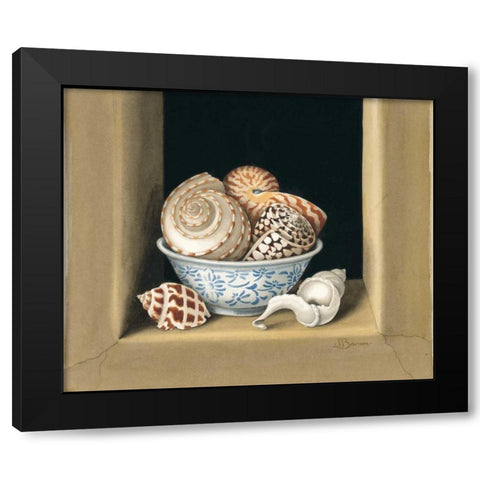 Shells in Bowls I Black Modern Wood Framed Art Print by Baron, Jenny