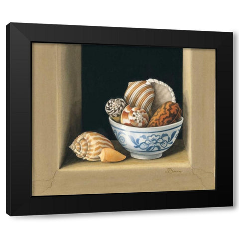 Shells in Bowls, II Black Modern Wood Framed Art Print by Baron, Jenny