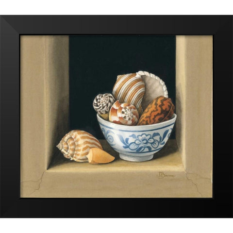 Shells in Bowls, II Black Modern Wood Framed Art Print by Baron, Jenny