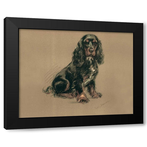 Spaniel Black Modern Wood Framed Art Print by Dawson, Lucy