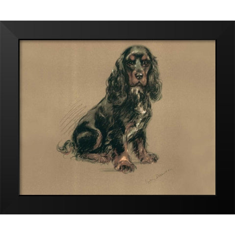 Spaniel Black Modern Wood Framed Art Print by Dawson, Lucy