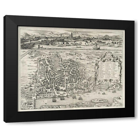 View of Goa Black Modern Wood Framed Art Print with Double Matting by Wassberger,Johannes Jansonnius
