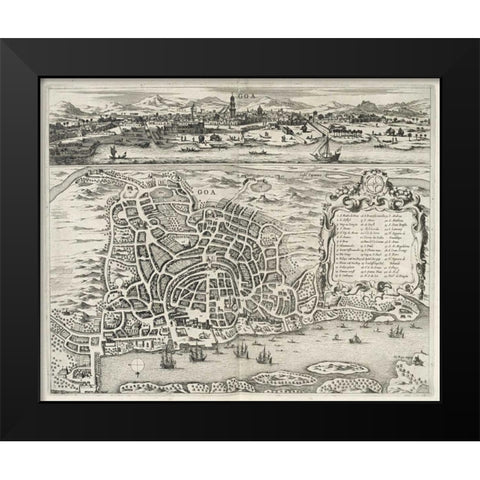View of Goa Black Modern Wood Framed Art Print by Wassberger,Johannes Jansonnius