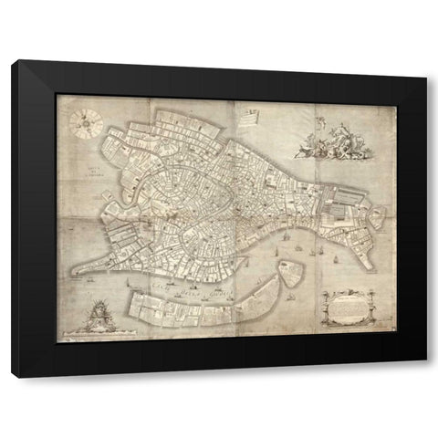 Pictorial representation of Venice Black Modern Wood Framed Art Print by Lodovghi, Ludovico