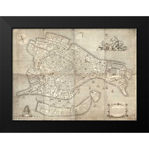 Pictorial representation of Venice Black Modern Wood Framed Art Print by Lodovghi, Ludovico
