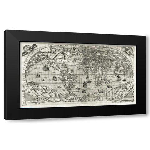 Universale Desrcittione di tutta le Terra Black Modern Wood Framed Art Print with Double Matting by Paolo Forlani