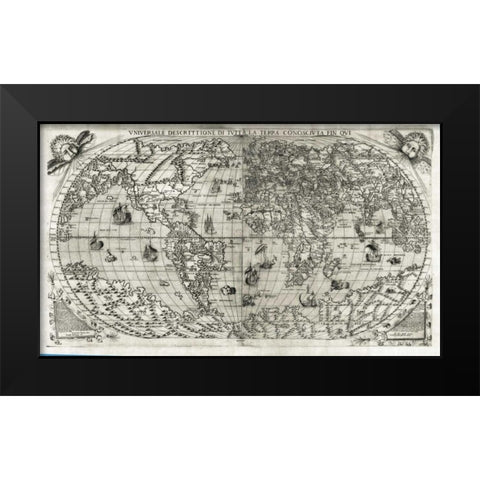 Universale Desrcittione di tutta le Terra Black Modern Wood Framed Art Print by Paolo Forlani