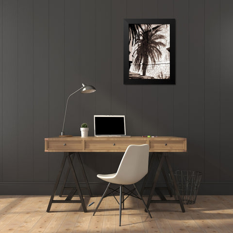 Palm Shadow, Antibes Black Modern Wood Framed Art Print by Blue, Cyril