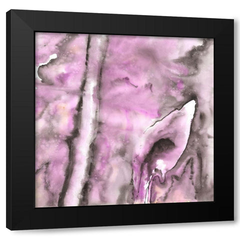 PURPLE Black Modern Wood Framed Art Print by Atelier B Art Studio