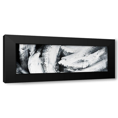 BIG STRIPES Black Modern Wood Framed Art Print with Double Matting by Atelier B Art Studio