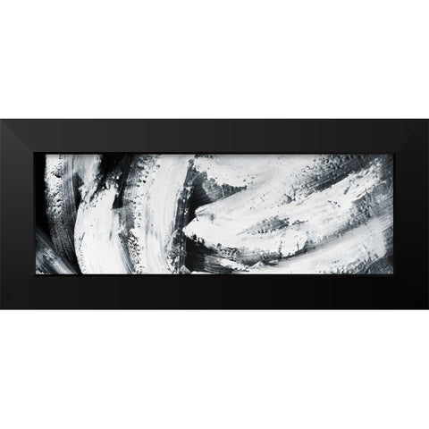 BIG STRIPES Black Modern Wood Framed Art Print by Atelier B Art Studio