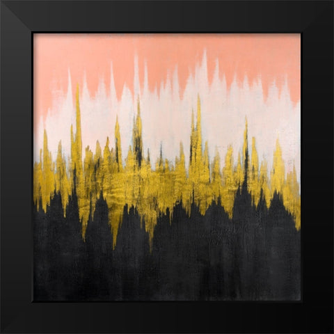 ABSTRACT ZIGZAG Black Modern Wood Framed Art Print by Atelier B Art Studio