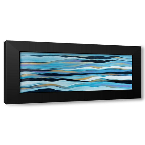 BLUE SWEEP Black Modern Wood Framed Art Print by Atelier B Art Studio