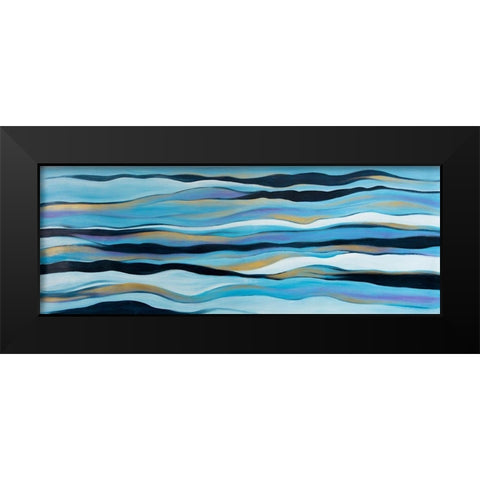 BLUE SWEEP Black Modern Wood Framed Art Print by Atelier B Art Studio