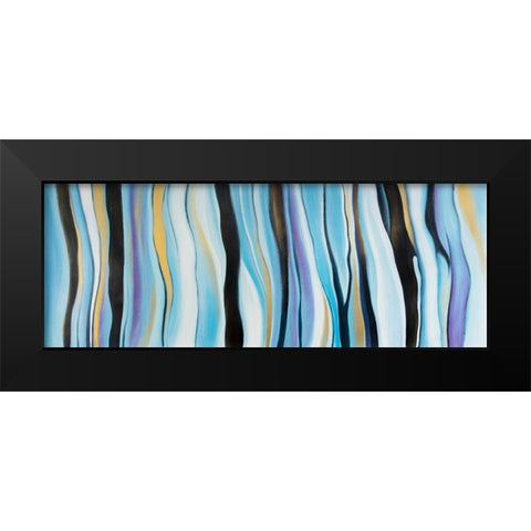 BLUE MOOD Black Modern Wood Framed Art Print by Atelier B Art Studio