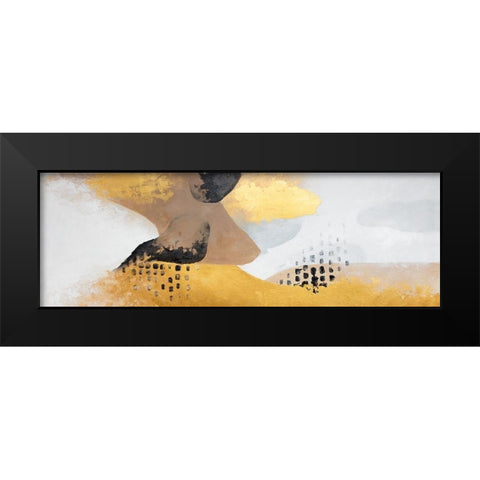 IMPROVISATION Black Modern Wood Framed Art Print by Atelier B Art Studio
