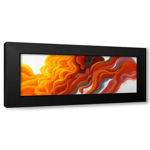 COLORFUL SMOKE Black Modern Wood Framed Art Print by Atelier B Art Studio