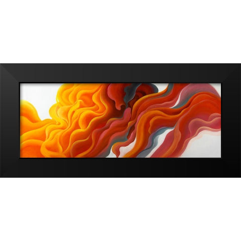 COLORFUL SMOKE Black Modern Wood Framed Art Print by Atelier B Art Studio