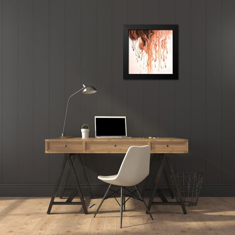 ERUPTION Black Modern Wood Framed Art Print by Atelier B Art Studio
