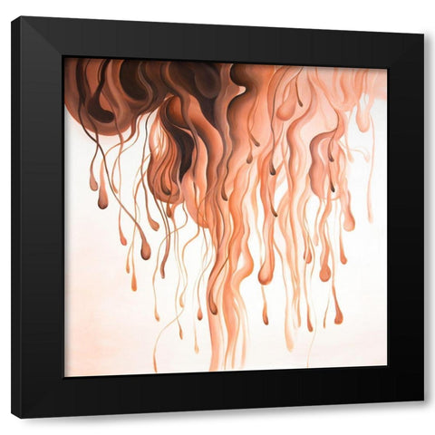 ERUPTION Black Modern Wood Framed Art Print by Atelier B Art Studio