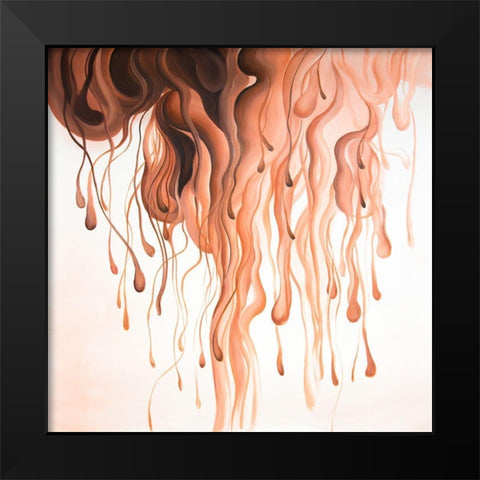 ERUPTION Black Modern Wood Framed Art Print by Atelier B Art Studio