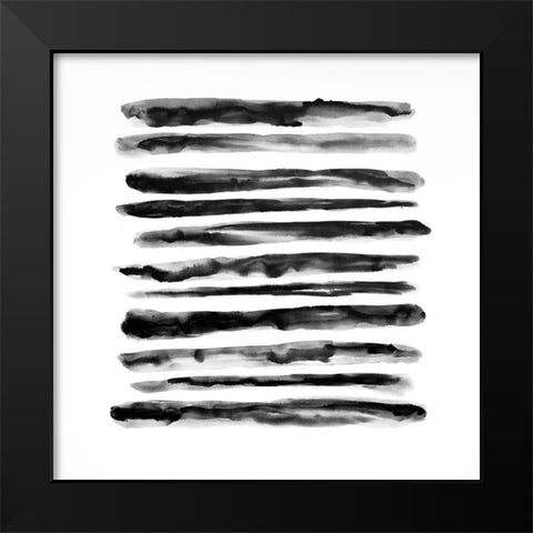 HATCHING Black Modern Wood Framed Art Print by Atelier B Art Studio