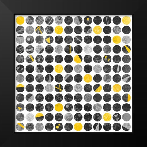 Abstract Circles Black Modern Wood Framed Art Print by Atelier B Art Studio