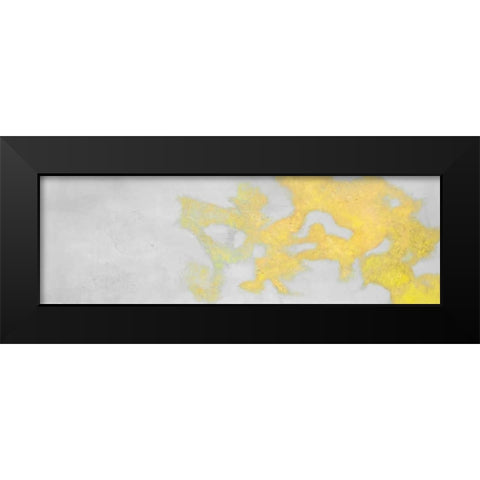 Abstract Golden clouds Black Modern Wood Framed Art Print by Atelier B Art Studio