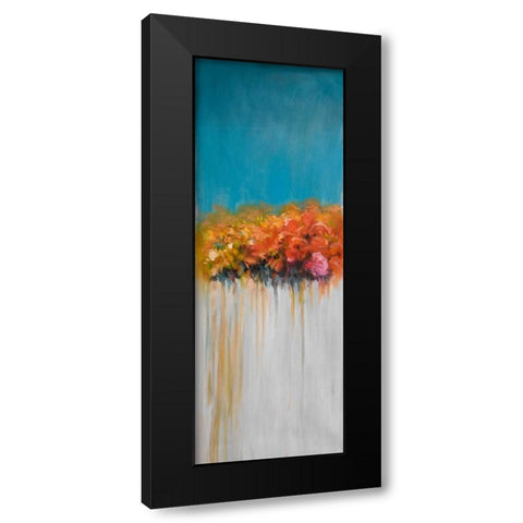 Colorful Abstract Basket of Flowers Black Modern Wood Framed Art Print by Atelier B Art Studio