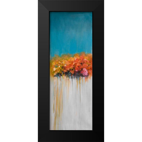 Colorful Abstract Basket of Flowers Black Modern Wood Framed Art Print by Atelier B Art Studio