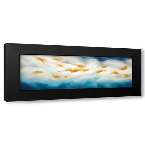 Abstract Landscape Black Modern Wood Framed Art Print with Double Matting by Atelier B Art Studio