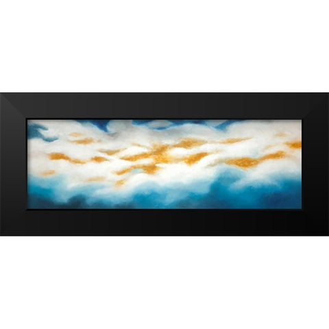 Abstract Clouds Black Modern Wood Framed Art Print by Atelier B Art Studio