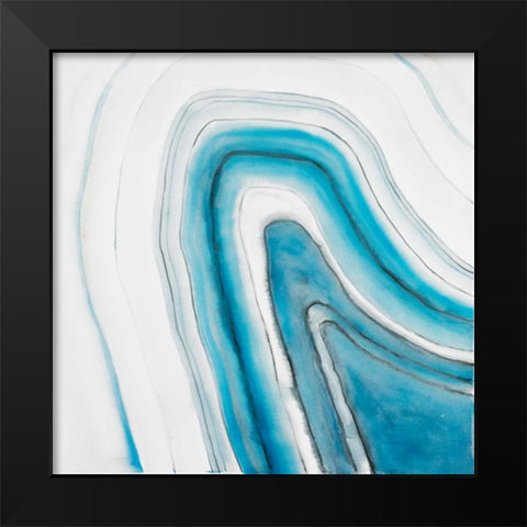 Round geode Black Modern Wood Framed Art Print by Atelier B Art Studio