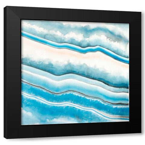 Textured geode Black Modern Wood Framed Art Print with Double Matting by Atelier B Art Studio