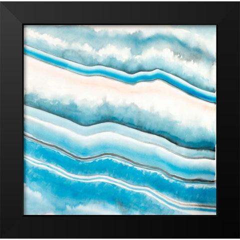 Textured geode Black Modern Wood Framed Art Print by Atelier B Art Studio