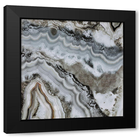 Abstract geode Black Modern Wood Framed Art Print by Atelier B Art Studio