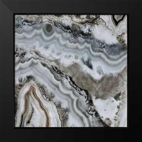 Abstract geode Black Modern Wood Framed Art Print by Atelier B Art Studio