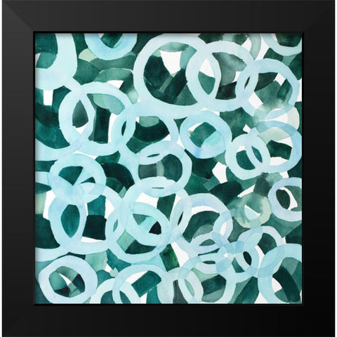 ABSTRACT CIRCLES Black Modern Wood Framed Art Print by Atelier B Art Studio