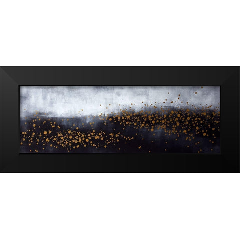 TWO SHADES OF GRAY WITH GOLD DOTS Black Modern Wood Framed Art Print by Atelier B Art Studio