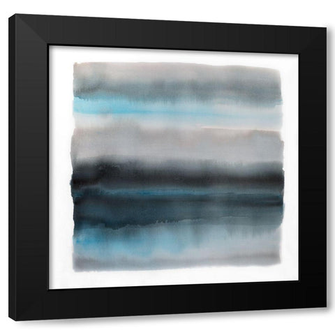 SHADE OF BLUE Black Modern Wood Framed Art Print with Double Matting by Atelier B Art Studio