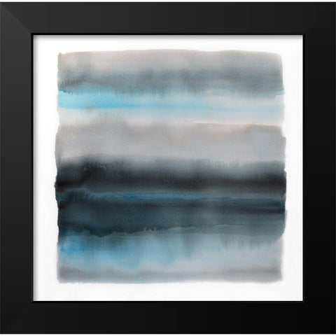 SHADE OF BLUE Black Modern Wood Framed Art Print by Atelier B Art Studio