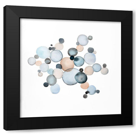 GRAYISH BUBBLES Black Modern Wood Framed Art Print with Double Matting by Atelier B Art Studio