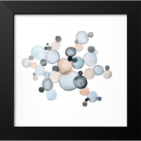 GRAYISH BUBBLES Black Modern Wood Framed Art Print by Atelier B Art Studio